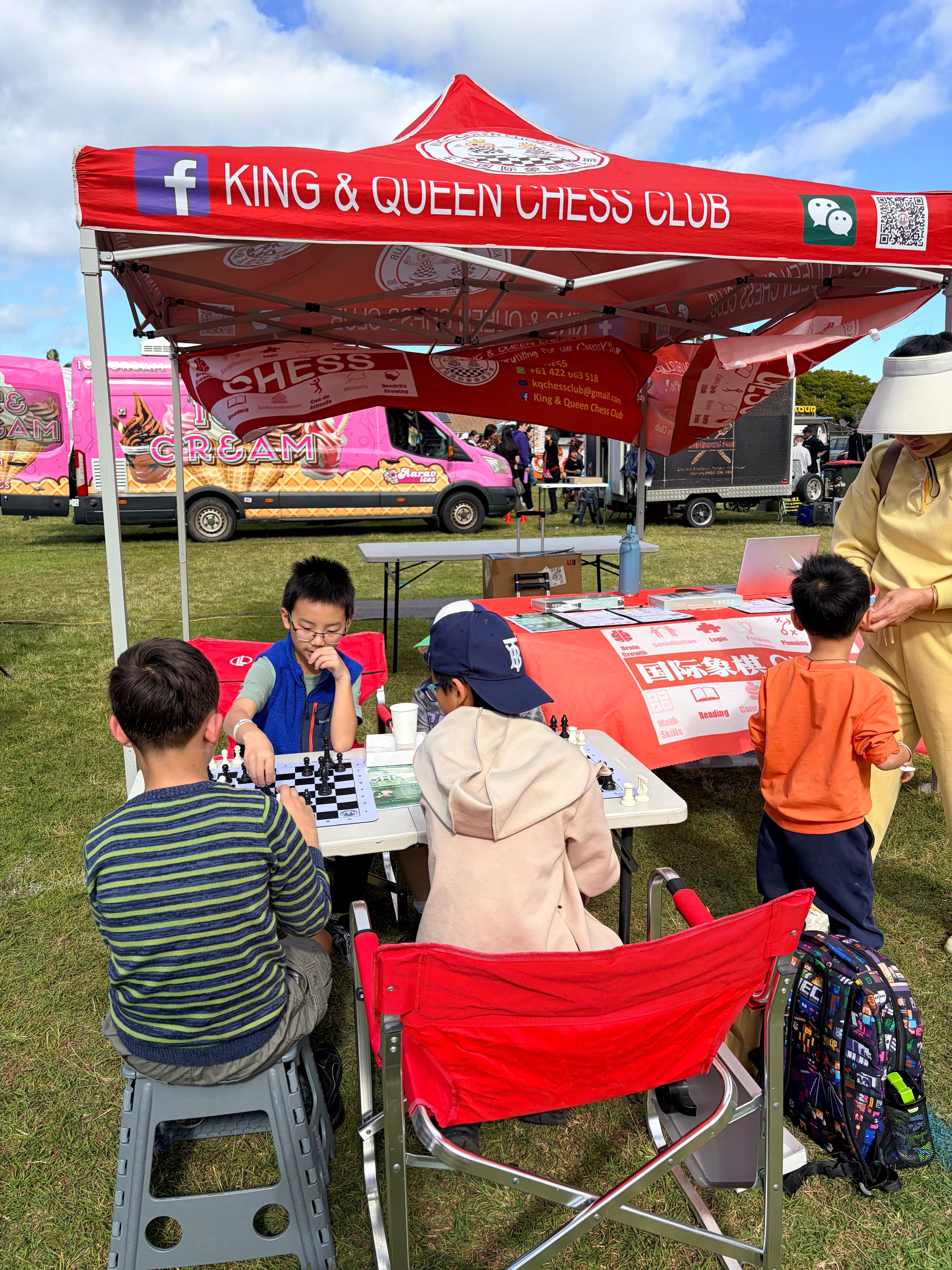 Children enjoying friendly chess games
