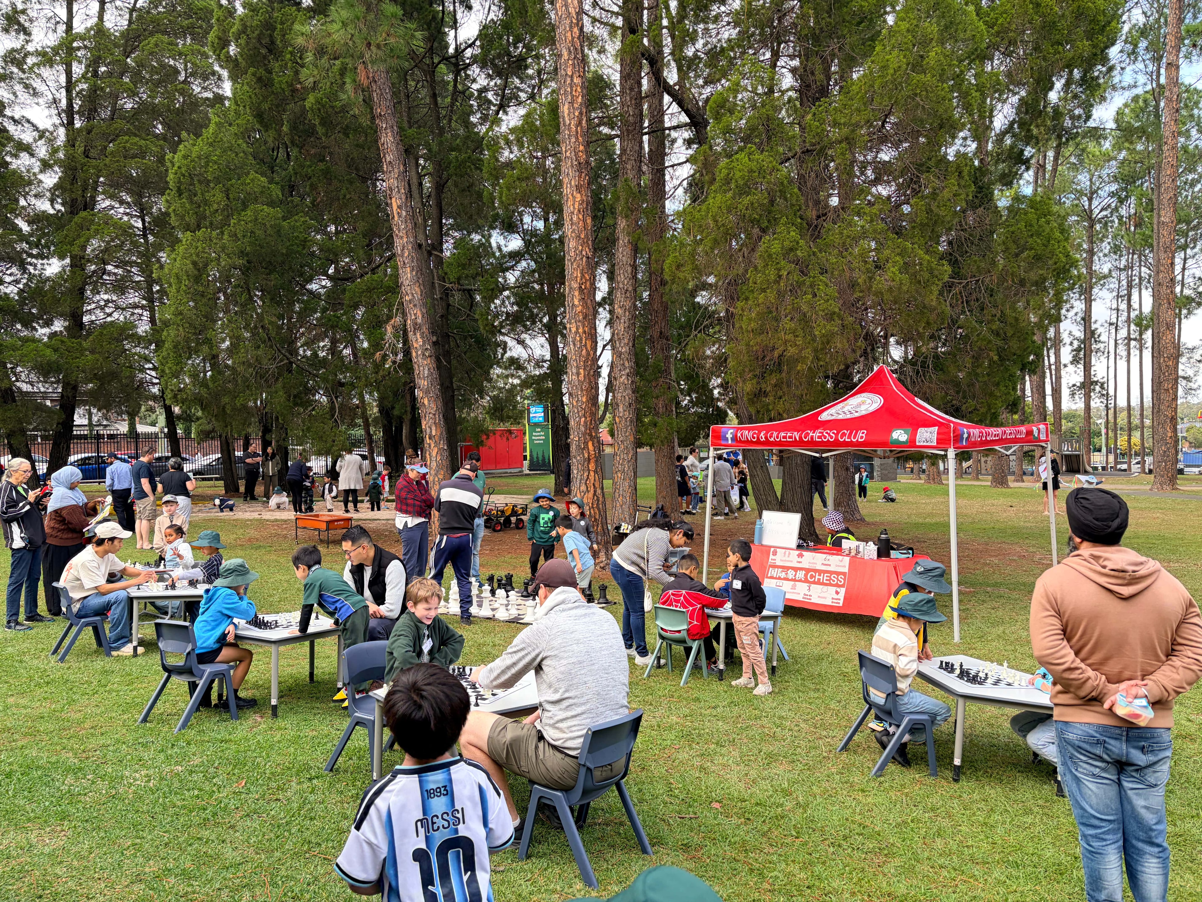 Giant outdoor chess at Warrigala 2026